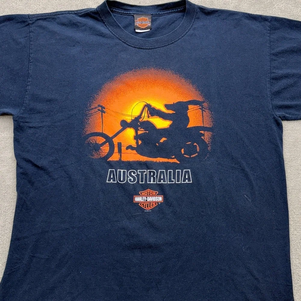 2000 Harley Davidson Australia Trivett Sydney Tee Shirt Lg Kangaroo Chopper Y2K - Picture 2 of 12
